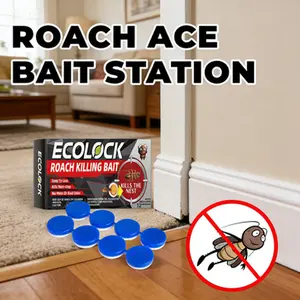ECOLOCK Roach Killing Bait Station - 12 Individual Stations for Nest-Level Elimination Mess-Free Non-Toxic Safe for Humans & Pets - Boxes