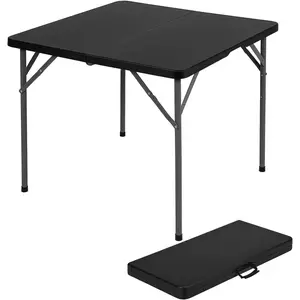 Outdoor Folding Card Table Plastic Table Portable Square Height Dining Table Perfect for Picnics,Parties,Party and Camping,