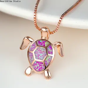 Europe and the United States wish hot sale Amazon little turtle pendant heart of the ocean turtle necklace fashion wholesale accessories