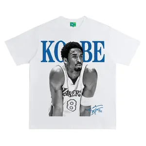 Men's Unisex Kobe Bryant Graphic Print Short-Sleeve Crew Neck T-Shirt, Fashion Vintage Basketball Retro Tee, Breathable Fabric, White/Blue Options, 67 Christian Clothing, Soulja Boy Outfit, Gorlock Destroyer, Silverfish Clothes