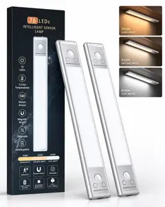 76 LEDs Intelligent Sensor Lamp with 3 Color Temperatures 3000K 4500K 6500K Motion Sensor Magnetic Mount Rechargeable