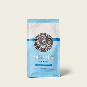 Blue Hound Brew Music City Blend Coffee - Medium Dark Roast 100% Arabica Specialty Grade South American Blend with Dark Chocolate, Nuts, & Brown Sugar Tasting Notes