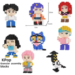 Kpop "Demon Hunter" series character costumes, building blocks games, strong hands-on ability, simple and easy to use, exquisite hairstyles and accessories, birthday and event items, perfect fan gifts
