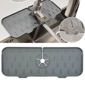 Kitchen And Bathroom Faucet Absorbent Mat: Silicone Splash Guard, Faucet Splash Catcher And Countertop Protector