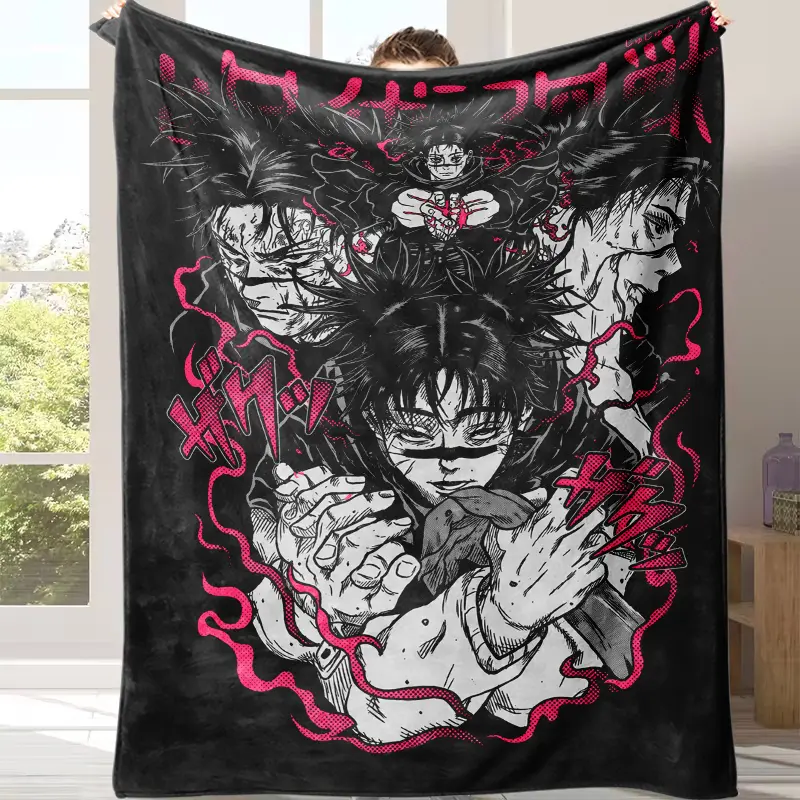 Jujutsu Kaisen Choso Blood Manipulator Print Throw Blanket, Ultra Soft Lightweight Breathable Comfort Blanket, Stylish Bedroom Sofa Couch Decor, Perfect Anime Themed Blanket for All Season & Summer Use A gift suitable for fans, friends and children