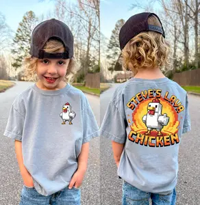Lava Chicken Kids T-Shirt, Graphic Tees For Boys And Girls, Minecraft Graphic Youth Tee, Gamer Gift, Boys & Girls Birthday Tee, Youth Clothes, Kids Clothing