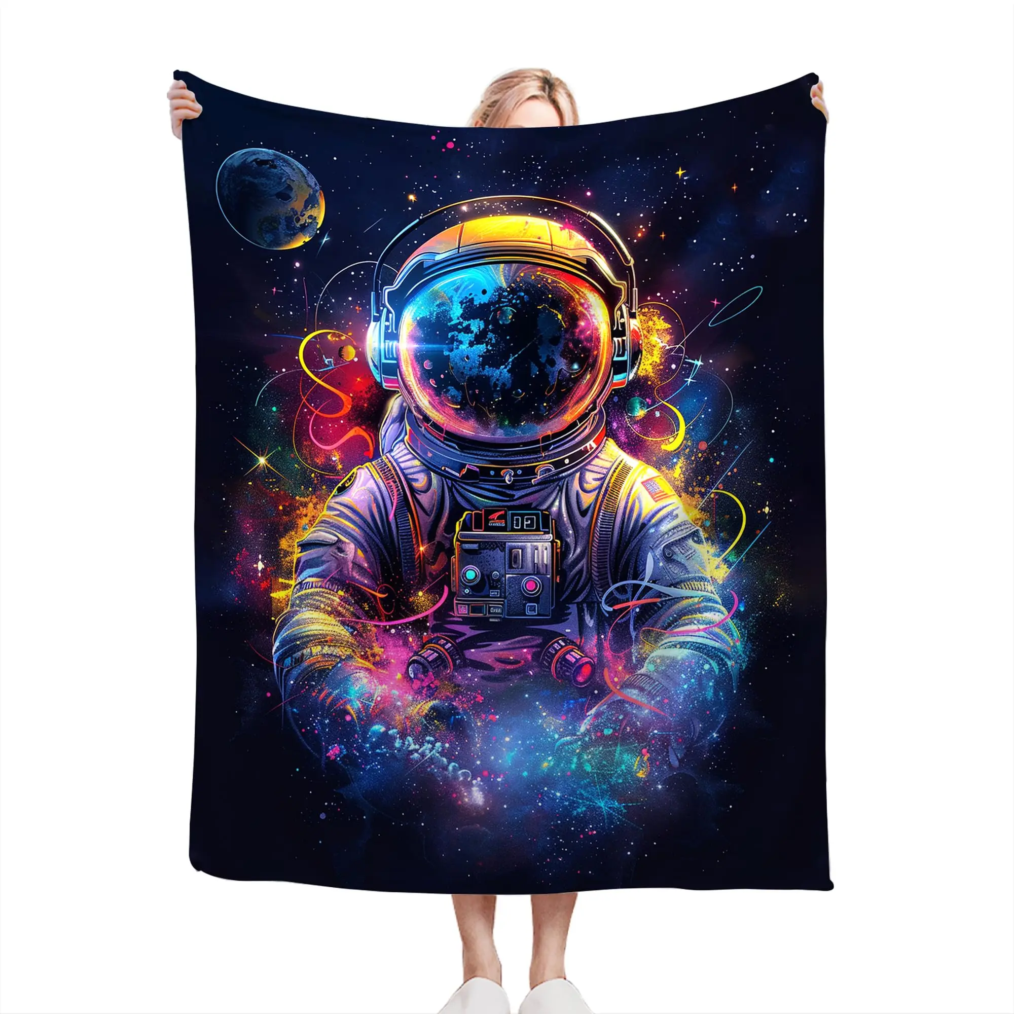 Throw Blanket Astronaut Gifts and Decor Astronaut Blanket for Girls Boys Women Men Soft Warm Cozy Fleece Blanket for Couch Sofa ​Bed 50x40