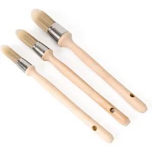 Trim Painting Tool, 3 Packs with 0.6Inch, 0.75Inch, 1Inch Small  Brushes for Walls, Touch Up, Edge Painting Tool, Round  Brush for House Wall Edges, Trim  Brushes