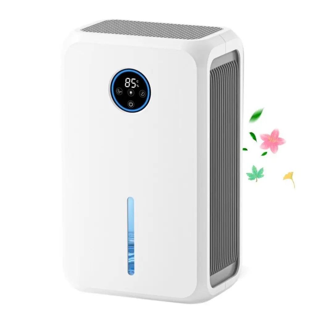 Fetions Portable Dehumidifier - 2.6L Water Tank, High-Efficiency Classic White, LED Display, Auto Shut-Off, Energy Efficient Humidity Control for Bedroom, Home Indoor Use