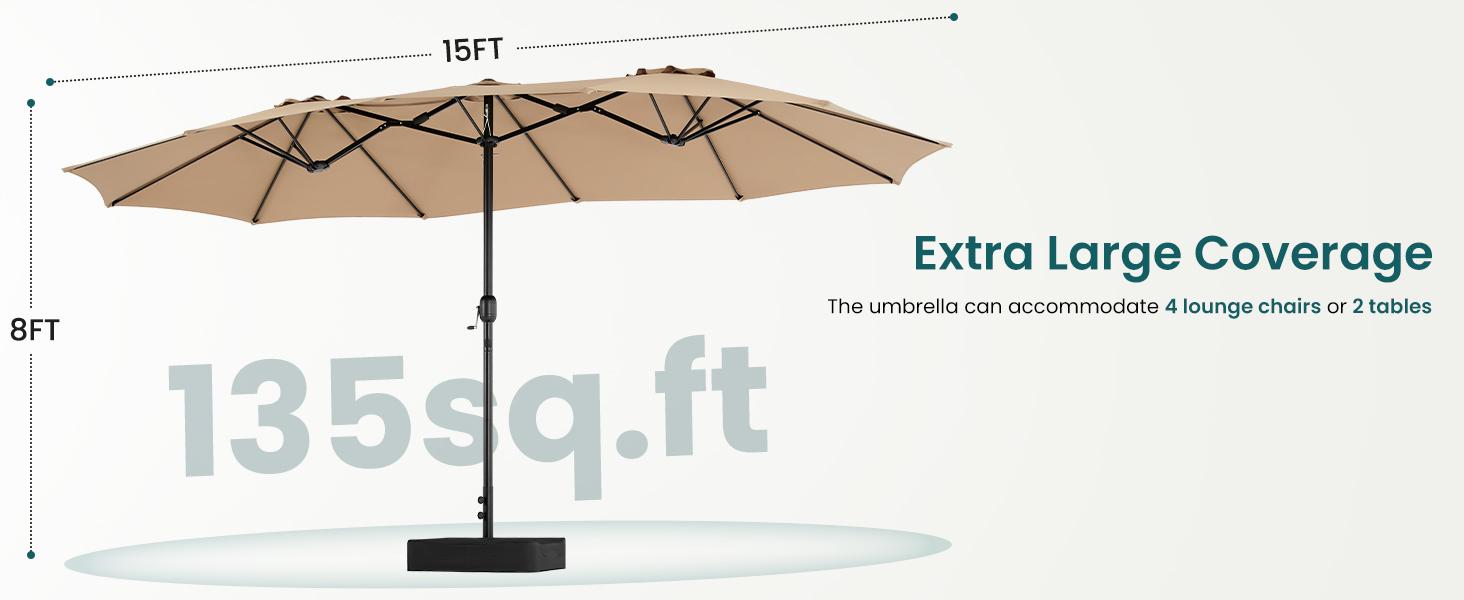 Large Patio Umbrellas with Base Included, Outdoor Double-Sided Rectangle Big Market Umbrella with Stand, Outside Umbrellas for Poolside Lawn Backyard. Large Patio Umbrellas with Base Included, Outdoor Double-Sided Rectangle Big Market Umbrella with Stand, Outside Umbrellas for Poolside Lawn Backyard.
