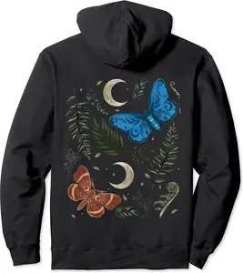 Fairy Grunge Fairycore Aesthetic Goth Luna Moth Butterfly Pullover Hoodie - Jacobjbt Shop 77B0BBR3XHM6
