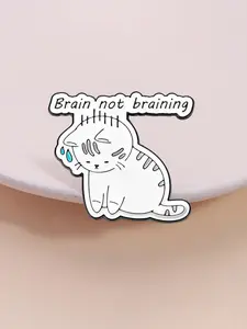 Funny Enamel Pin Brooch, Durable Metal Pins, Cat Design Humorous Statement Accessory, Perfect Gift for Trendy Fashionistas & Cool Vibes Lovers