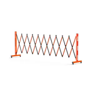 GARVEE Expandable 16FT Portable Folding Garden Fence with 360° Casters, Retractable Outdoor Safety Barrier Featuring Reflective Stickers for Driveway and Yard Protection