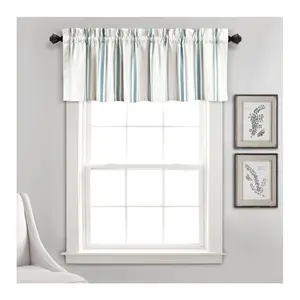 Farmhouse Stripe Valance Single 52" x 18" by Lush Decor