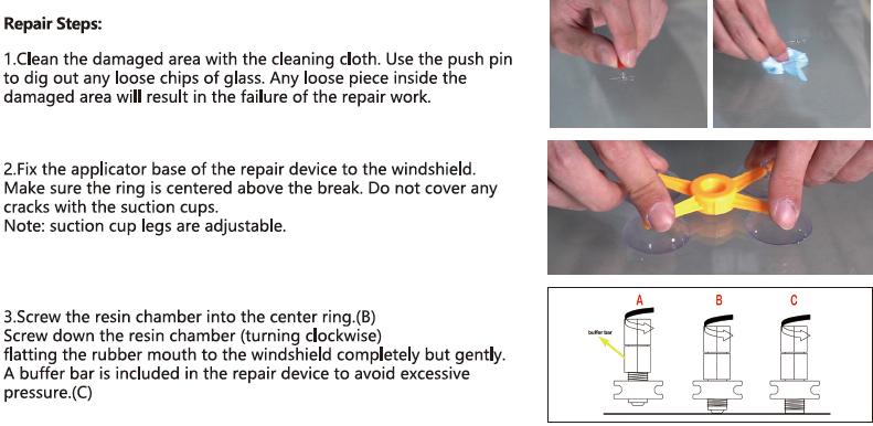 Visbella DIY Windshield Windscreen Repair Kit for Glass Chips and Cracks