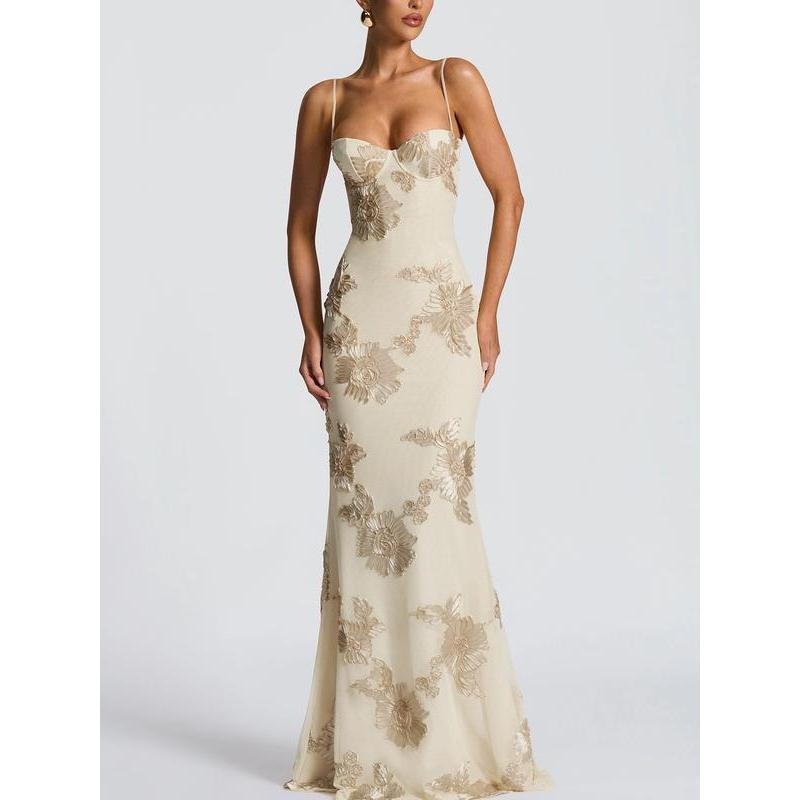 Women's Summer New Style Sexy Slimming Backless Tie Waist Long Dress, Elegant European Fashion, Perfect for Parties & Casual Wear