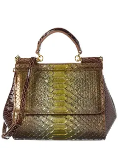 Tiffany & Fred Paris Python-Embossed Leather Satchel