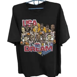 1992 USA Dream Team Graphic Sweatshirt, Magic Johnson, Larry Bird T-shirt, Iconic USA Retro Basketball Hoodie #michaeljordan #summervibes #tshirtstyle #casualfit