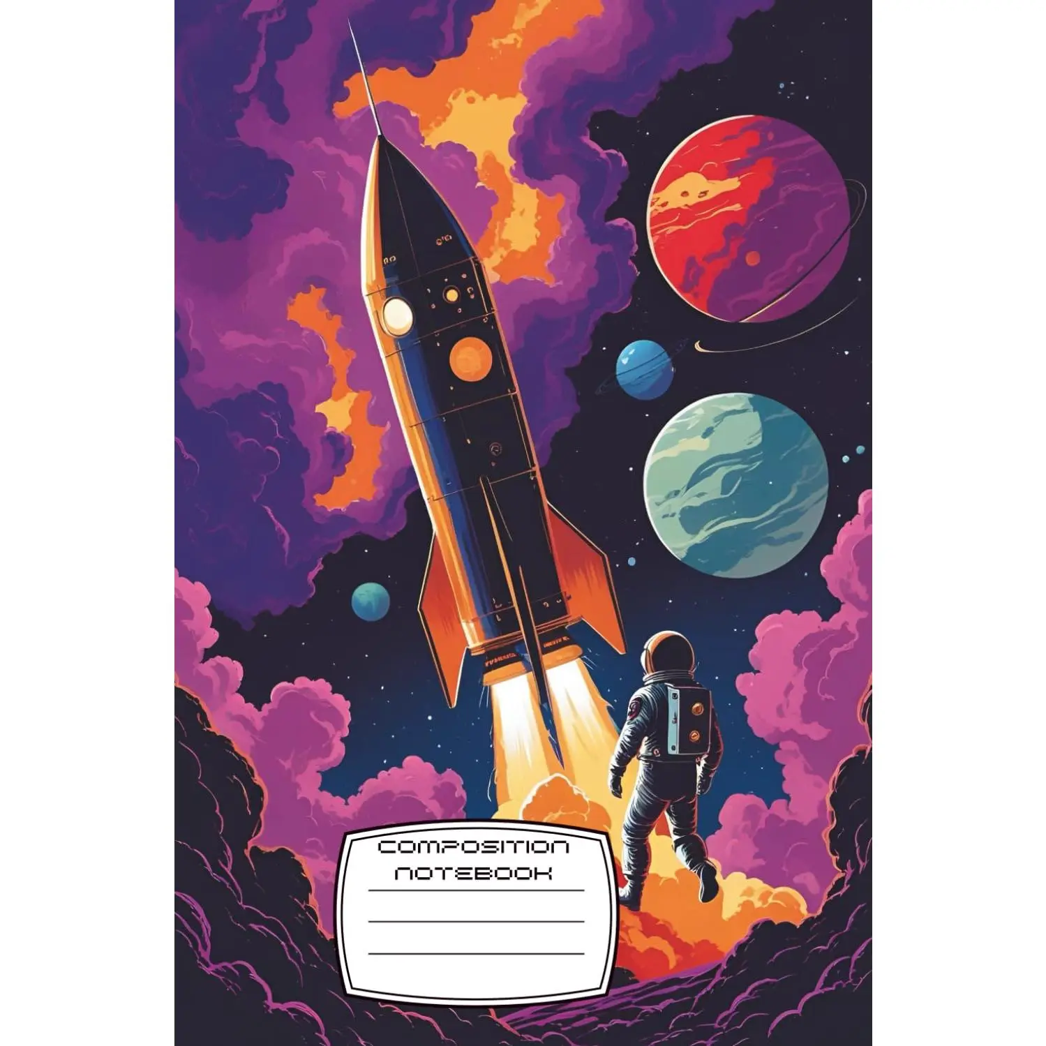 Composition Notebook: Wide ruled, 6x9", 120 pages. STEM-Inspired Galactic Missions Journal - Outer Space Rocket & Astronaut design for Kids and ... Explorers, Students, or Creative Writers