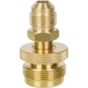 1LB  Adapter Fitting, 1''-20 Male Throwaway Cylinder to 3/8'' Male Flare Converter,  for Buddy Heater, Portable Grill, Camping Stove, Solid Brass