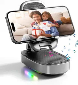 Gifts for Men Woman,Phone Stand with   Speaker for Men with LED Atmosphere Light HD Surround Sound Speaker for Home,Office,Birthday,Anniversary,Compatible with /iPad Tablet