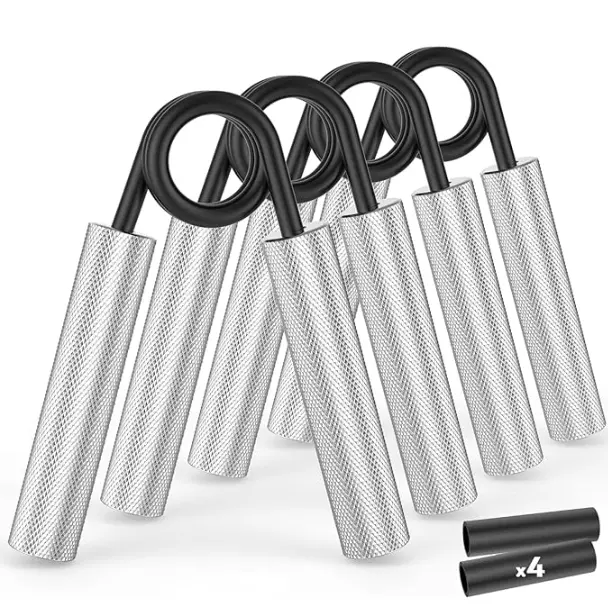 Grip Strength Trainer 4 Pack,50LB-200LB Metal Hand Grip Strengthener,Non-Slip Heavy-Duty Forearm Exerciser,Hand Gripper for Muscle Building and Hand Rehabilitation Exercising