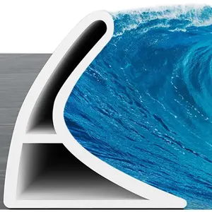KRUI Collapsible Shower Threshold Water Dam, 55 In, Self Adhesive Shower Edge Water Barrier Stopper, Shower Water Blocker Retention System, Dry and Wet Separation for Bathroom Kitchen Countertop Sink