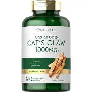 Carlyle Cat's Claw Herb Capsules 1000mg | 180 Count | Uncaria Tomentosa | Non-GMO, Gluten Free Supplement