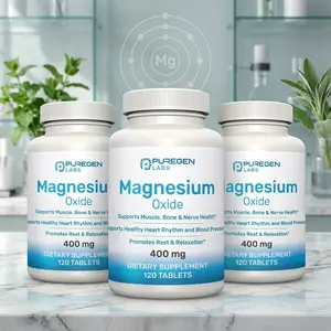 High Potency Magnesium 400 mg Tablets, Magnesium Oxide Supplement for Muscle Support Leg Cramp Relief and Daily Wellness, 120 Count