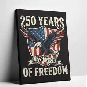 250 Years America Anniversary Poster 1776–2026 United States 250 Years Patriotic Wall Art Print, Semiquincentennial Celebration Decor, Historic Independence Freedom Poster