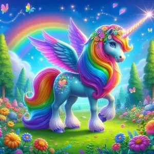 5D DIY Full Drill Diamond Painting - Diamond Painting Kit Unicorn Rainbow Mosaic Canvas DIY Wall Art, Home Wall Decoration, Handmade Gifts