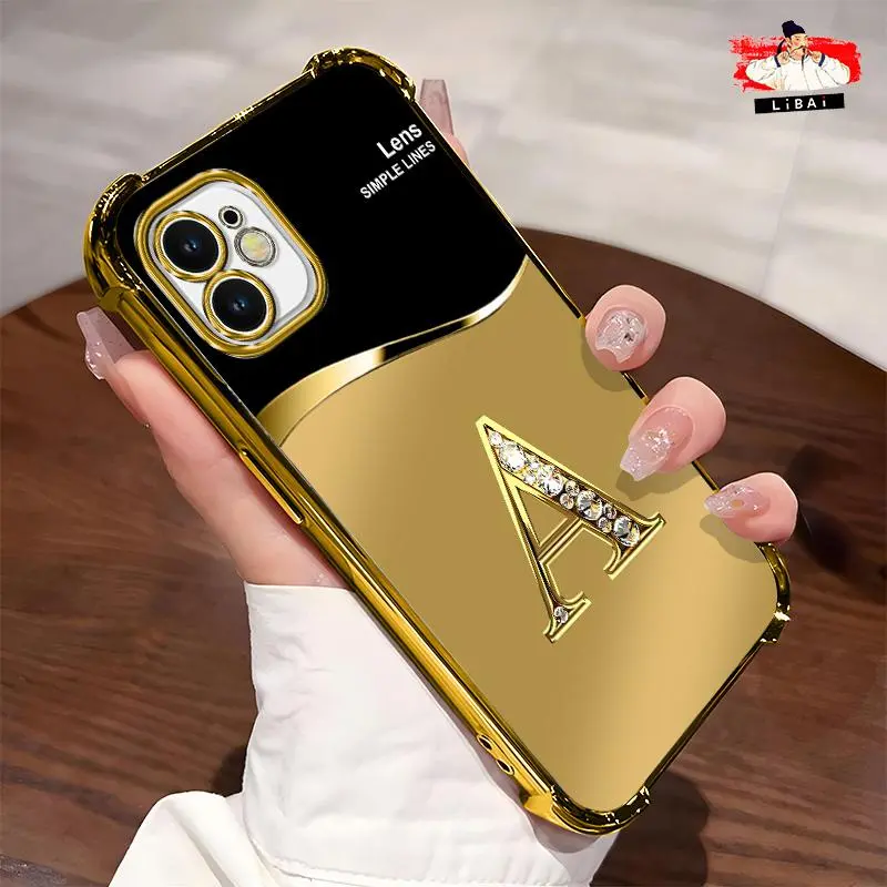 Suitable for [iPhone 11] New high-end shiny letter electroplating four-corner anti-drop mobile phone case New business simple electroplating mobile phone case affordable price anti-drop anti-fingerprint 995