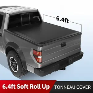 6.4 ft Bed Tonneau Cover Soft Roll Up for 19-25 Dodge Ram 1500 New Body