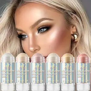 Radiant Glow 3-in-1 Makeup Stick - Concealer, Blush & Highlighter in One - Creamy Formula with Buildable Coverage, Waterproof, Long-Lasting for Natural Sculpted Look - 6 Shades for All Light Beige Tones
