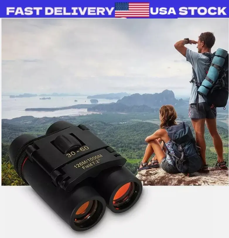 Binoculars 30x60 Zoom Outdoor Travel Compact Folding Telescope Hunting ...
