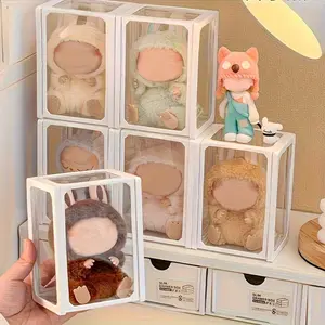Labubu Display Cabinet Stackable Storage Box, Collectible Box, Multipurpose Storage, Pop Mart Doll Dustproof Case, Perfect for Displaying and Collecting Labubu Plush Toys