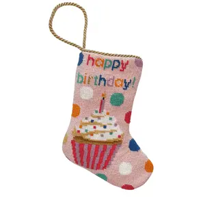 Happy Birthday in Pink Stocking