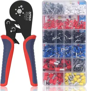 Hexagonal Ferrule Crimping Tool Kit with 1200PCS Ferrules Connectors Wire Ends Terminals(0.08-16mm²/AWG28-5) and Wire Ferrule Kit with 16-6 Ferrules Crimp Tool