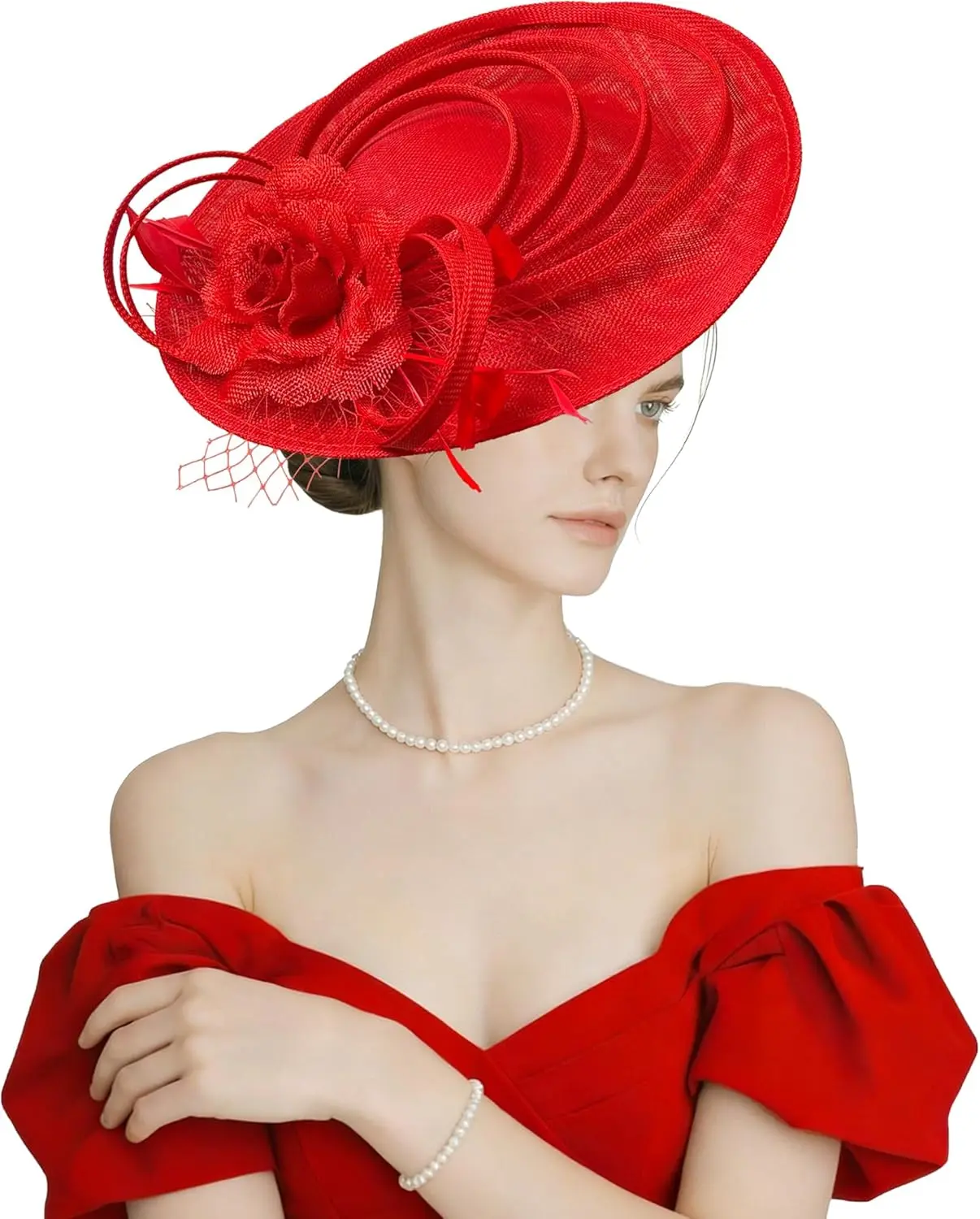 Kidukso Women's Fascinators Hat for Derby Hat Vintage 1920s Hat Headwear for Wedding Cocktail Tea Party Church