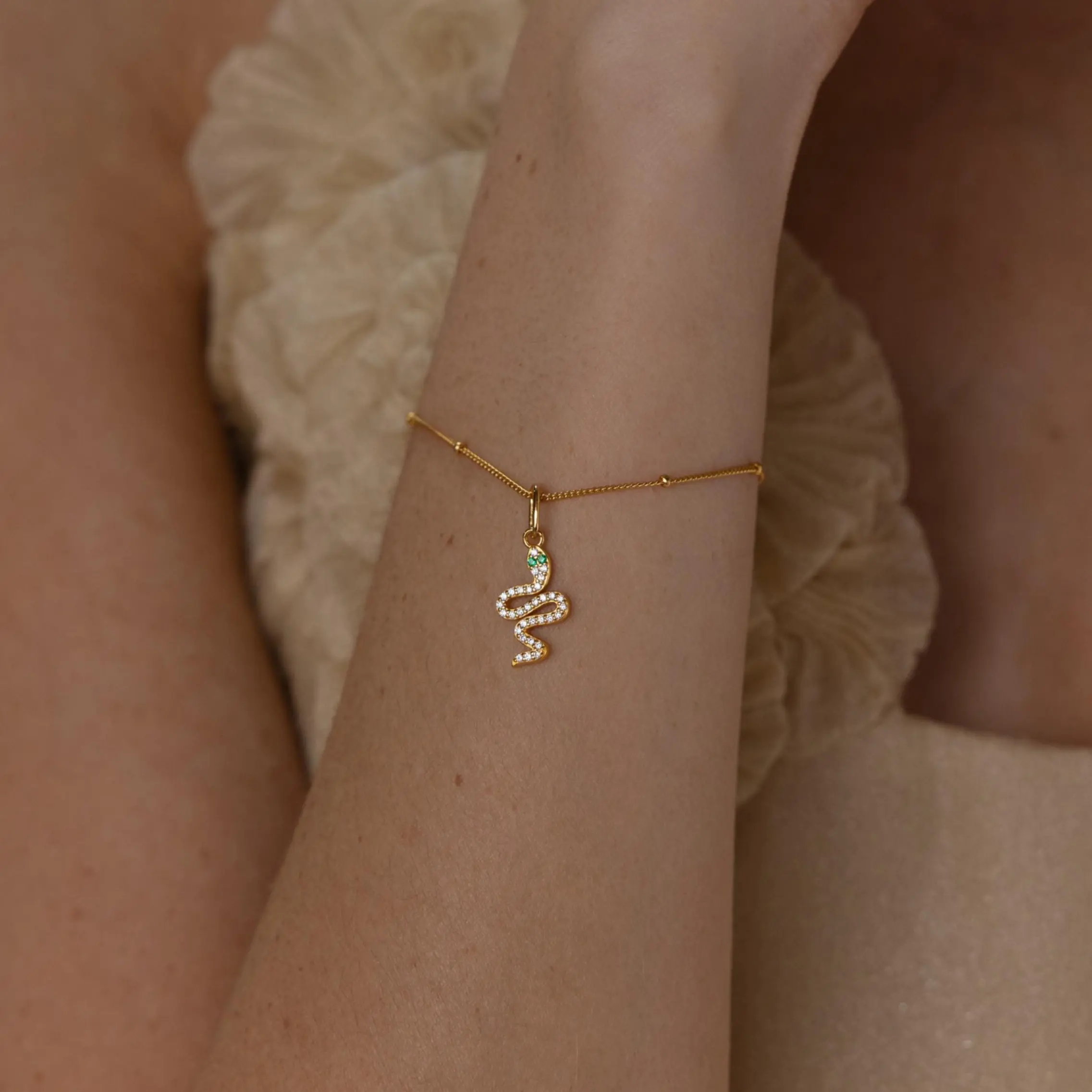 Diamond Snake Charm by Caitlyn Minimalist