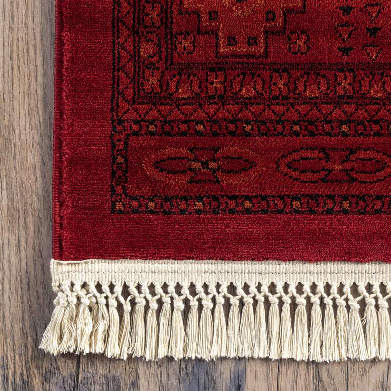 Diandra Traditional Persian Motif Fringe Area Rug