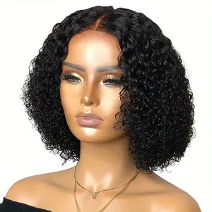 " ✨ [14'' Glueless Curly Bob Wig]Lace Front with Pre-Plucked Deep Curls 💎 |   Heat-Safe Synthetic Hair for Weddings/Travel 🌍 |   Instant Chic for Anniversaries & Shopping 🔥 # WeddingHairMagic # GluelessWigGoals"