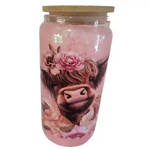 Glitter Tumbler with Lid - 16 oz Pre Made with Wraps - Ideal for Drinking - Bottle & Drinkware