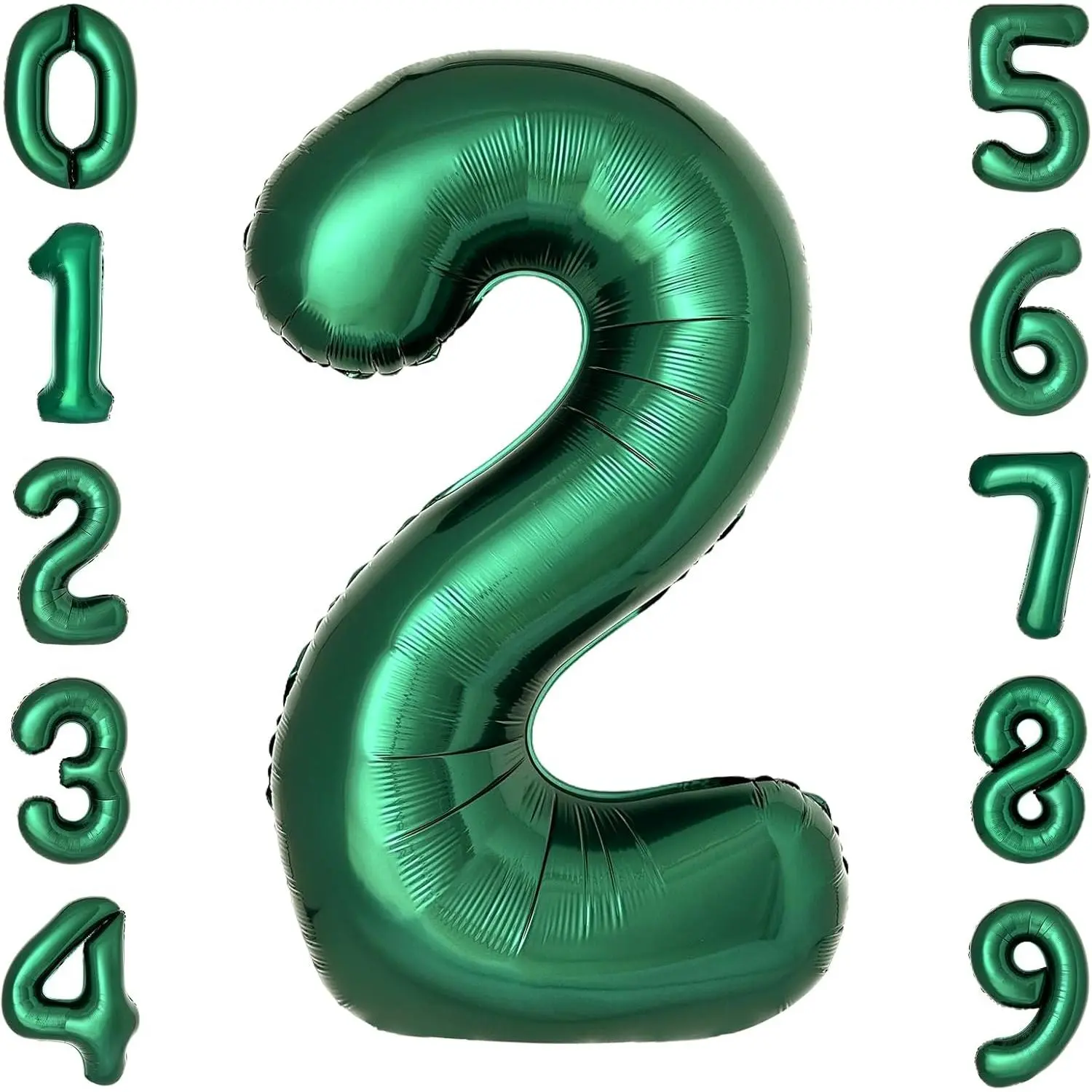 Dark Green Number 2 Balloons Large Emerald Green Number Balloons 40 Inch Jungle Safari Birthday Party Supplies Graduation Decorations Forest Green 2 Balloon
