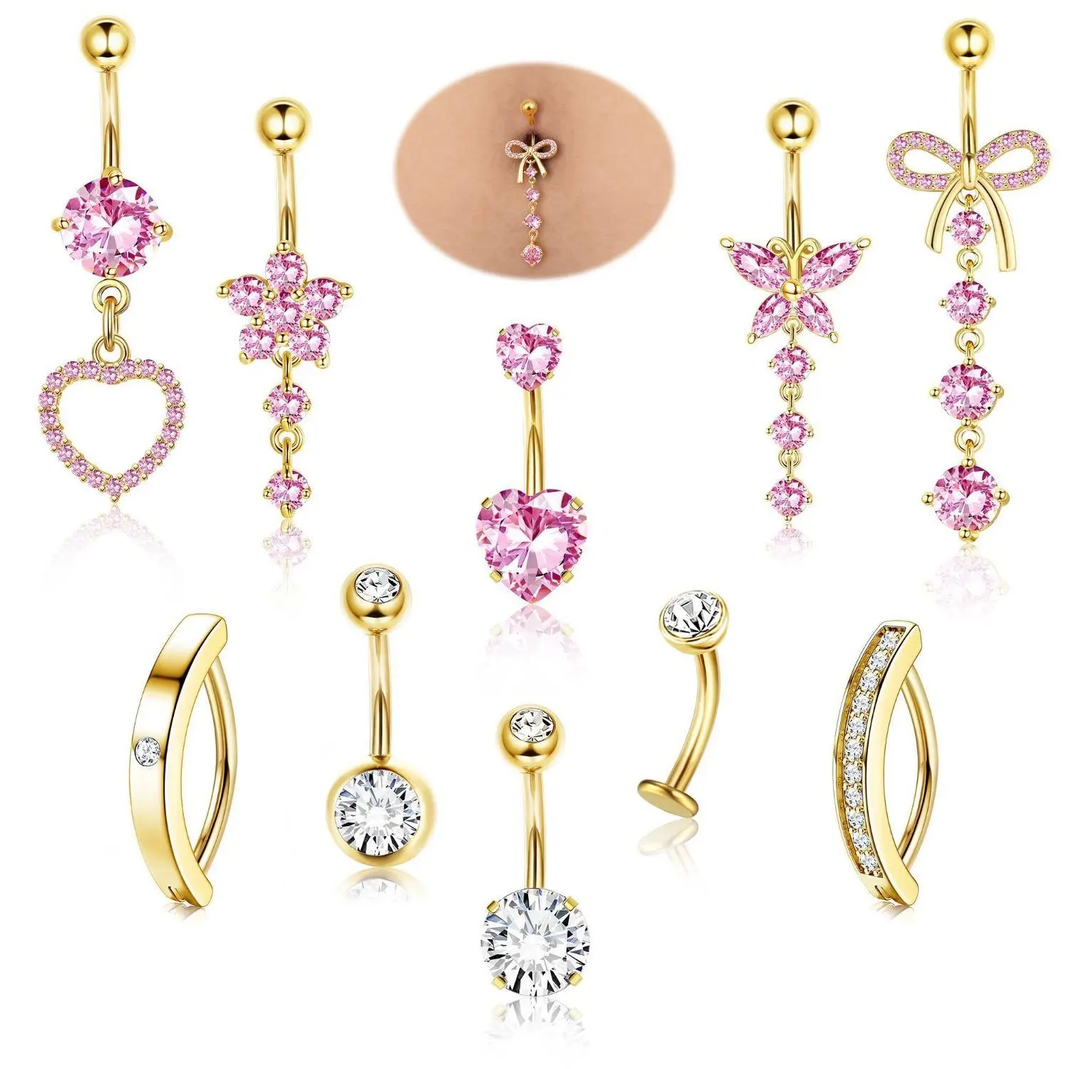 gold-white&pink cz