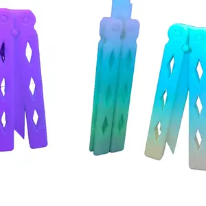 3D Printed Glow in the Dark Practice Balisong - Colorful Gradient Design for Training