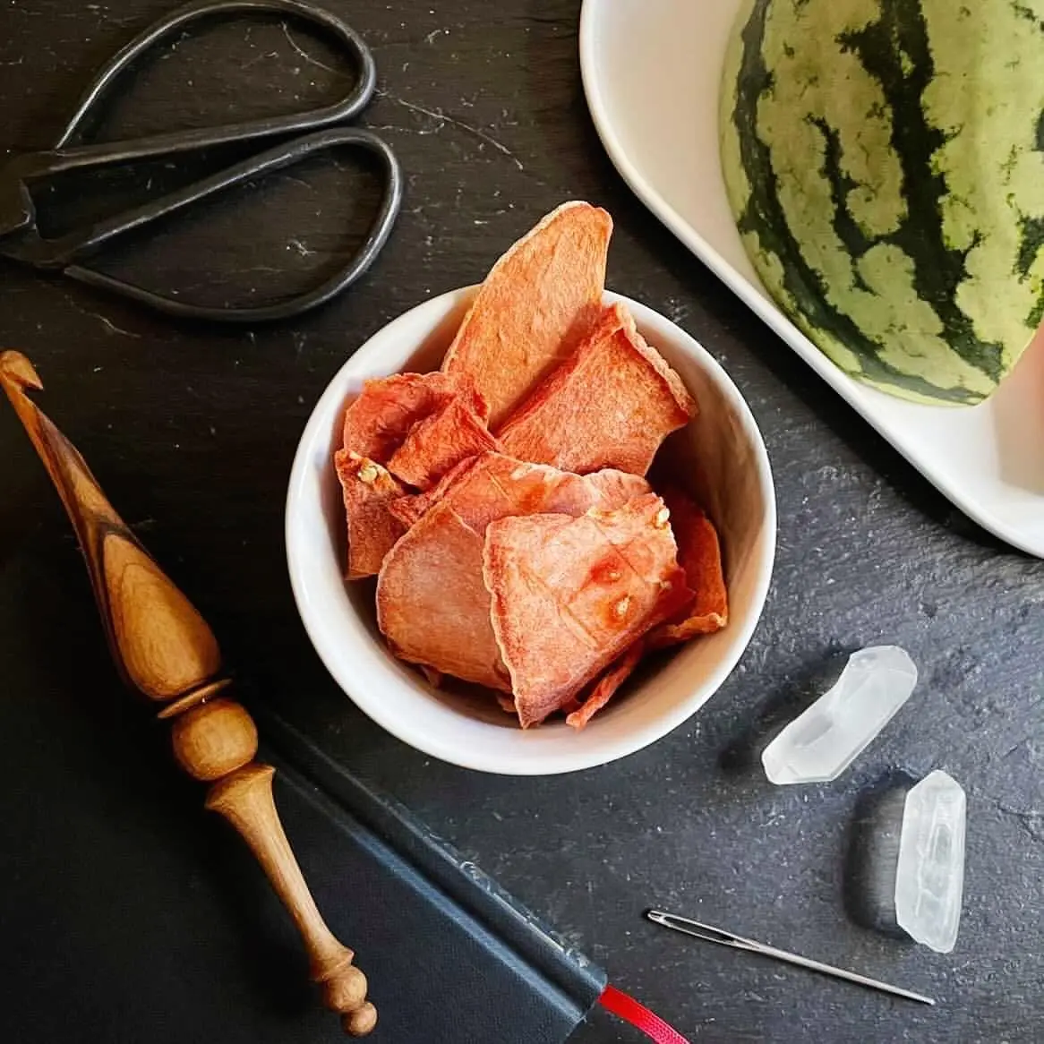 Dried Watermelon Chips for snacking or garnish Dry Natural