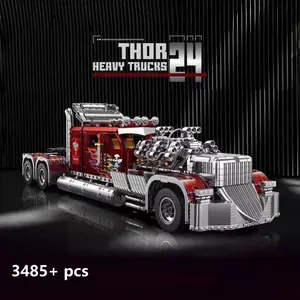 3485 PCS 1:8 Scale Giant Heavy-Duty Semi-Truck Tractor Building Blocks | 28.8Inch Adult Collectible Model | Christmas/Birthday Gift for Hobbyists