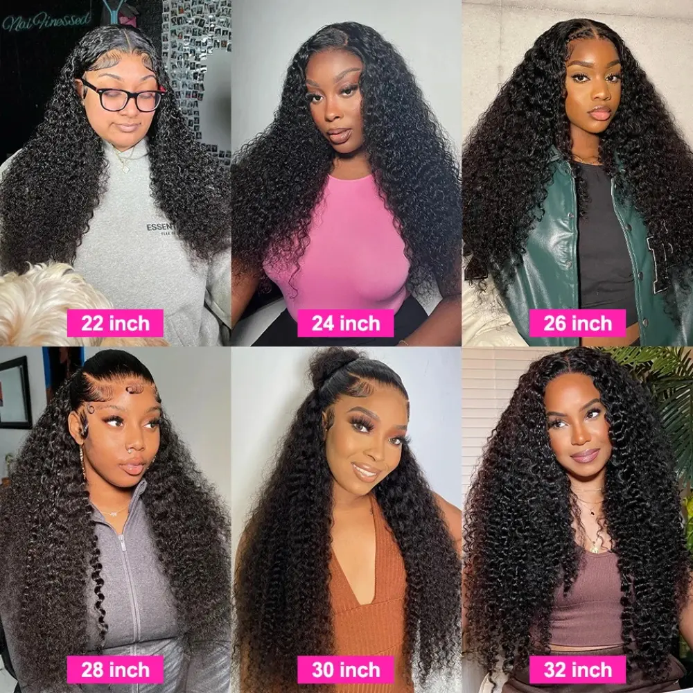 200 Density 13x6 Deep Wave Frontal Wig Transparent 36Inch  display picture 2