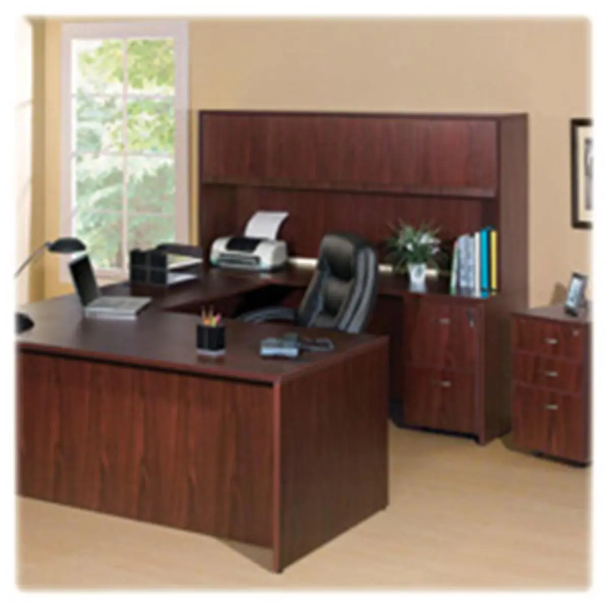 Lorell LLR69389 Return Shell- 42in.x24in.x29-.50in.- Mahogany